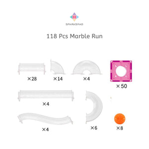 SparksMag - 118 PIECES MARBLE RUN /TRANSPARENT TUBES / COLORED TUBES | Educational | Stem Learning