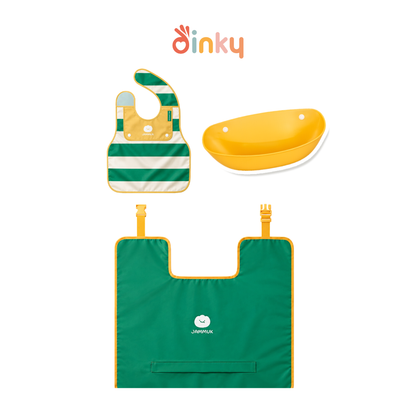 Full Covering Feeding Bibs Set | Detachable Food Catcher, Bib and Table Cover