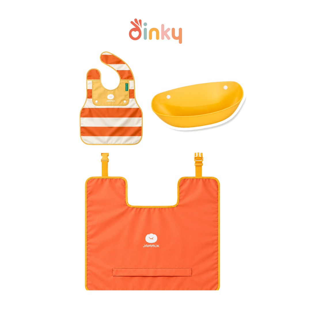 Full Covering Feeding Bibs Set | Detachable Food Catcher, Bib and Table Cover