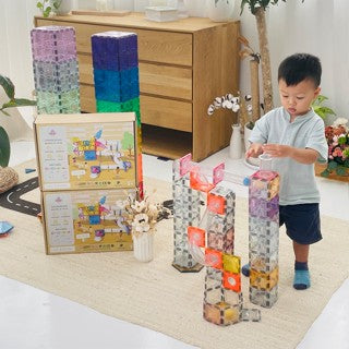 SparksMag - 118 PIECES MARBLE RUN /TRANSPARENT TUBES / COLORED TUBES | Educational | Stem Learning