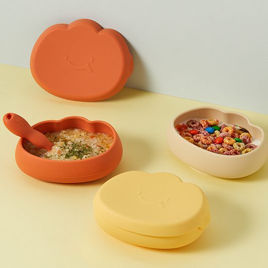 Suction Bowl with Lid cover | BPA Free | Platinum Silicone