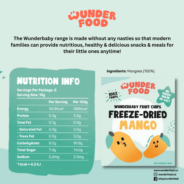 Wunderfood Freeze Dried 100% Fruit Cubes for 12m+