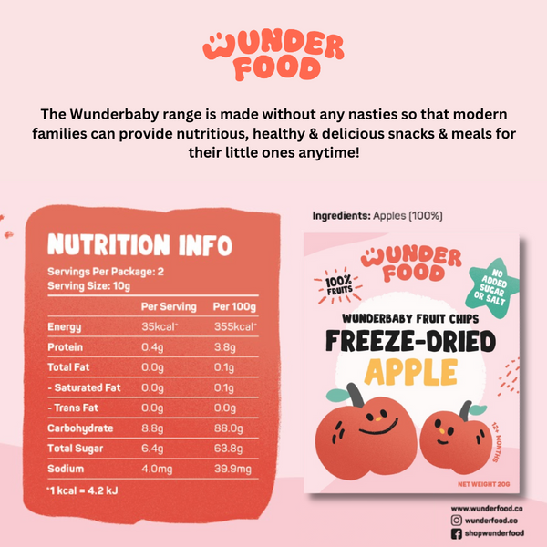 Wunderfood Freeze Dried 100% Fruit Cubes for 12m+